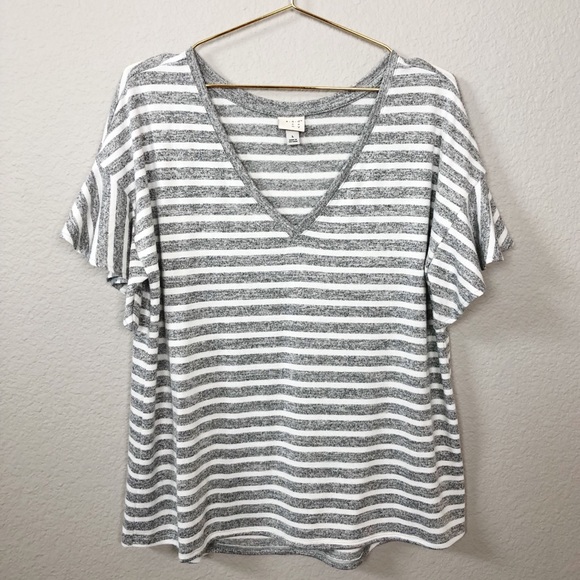 a new day Tops - A New Day Flared Sleeves Striped Top a new day Tops - A New Day Flared Sleeves Striped Top